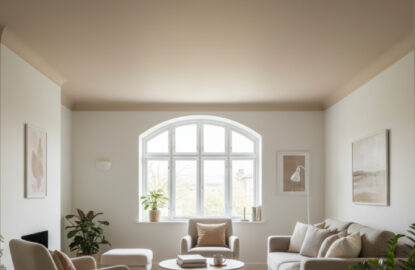 Бежевые натяжные потолки рисунок 3