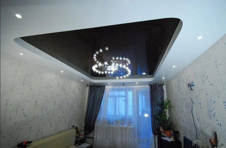 Черно-белые натяжные потолки - цена в Москве