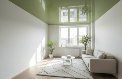 Зеленые натяжные потолки рисунок 1