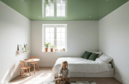 Зеленые натяжные потолки рисунок 2