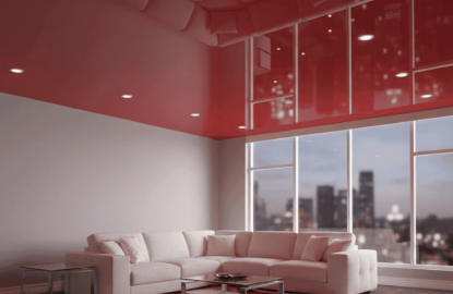 Красные натяжные потолки рисунок 1