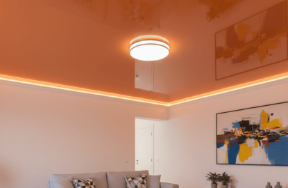 Оранжевые натяжные потолки рисунок 1