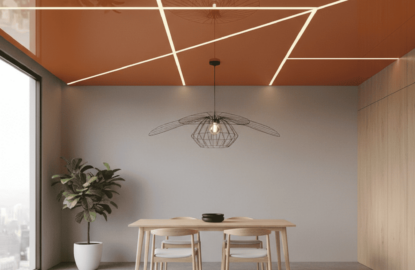 Оранжевые натяжные потолки рисунок 2