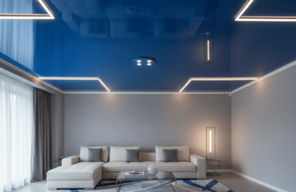 Синие натяжные потолки рисунок 3