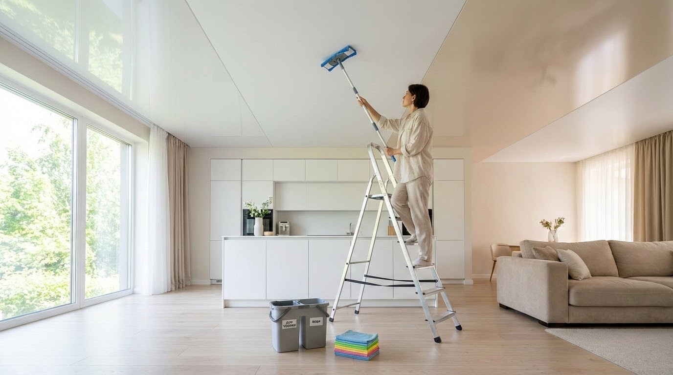 Как помыть натяжной потолок в домашних условиях рисунок 4616