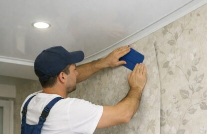 Как правильно клеить обои с натяжным потолком рисунок 4607