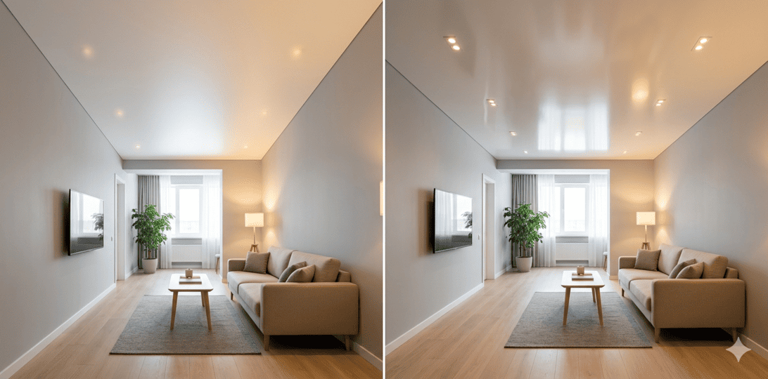 Сатиновые и матовые натяжные потолки – отличия и сравнение рисунок 5170